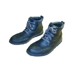 Sorel Madson Boots Men's Size 11 Black Leather Moc Toe 5 Eyelet Work NM2346-010